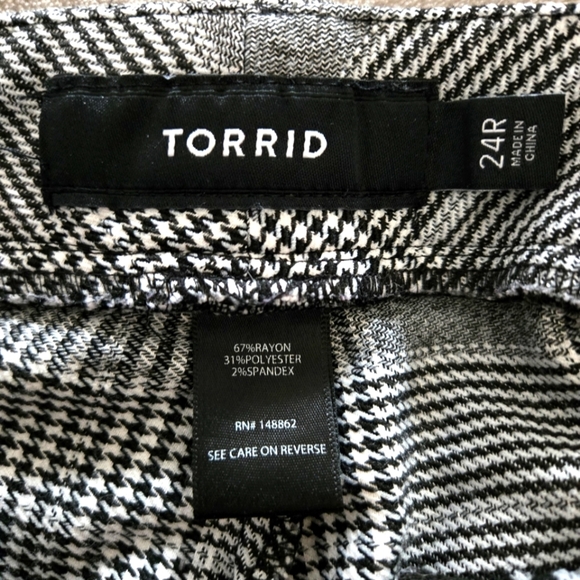 Modern Millennium Stretch Ankle Pant - Black Plaid Houndstooth - Size 24 - Picture 11 of 14